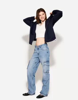 Vaqueros cargo de pierna recta Light blue
