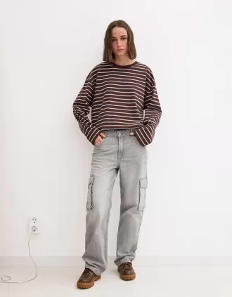 Vaqueros cargo de pierna recta Grey
