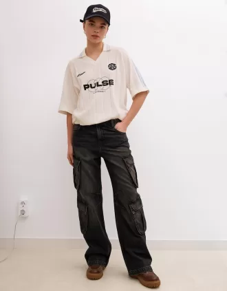 Vaqueros cargo multibolsillos Black