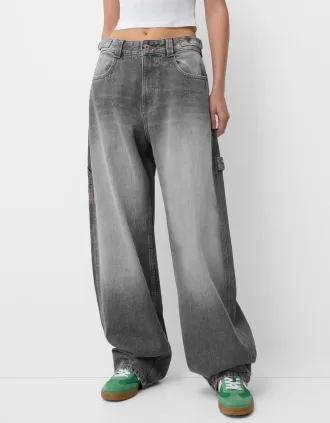 Vaqueros carpinteros con ajuste globo ajustable Grey