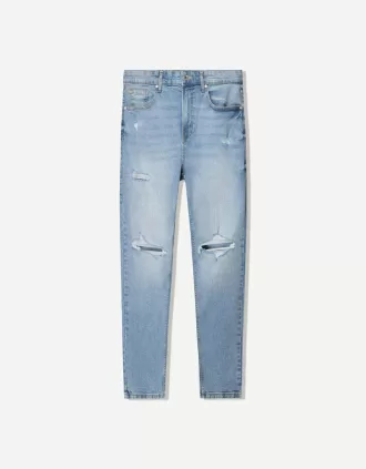 Vaqueros carrot fit rotos Light blue