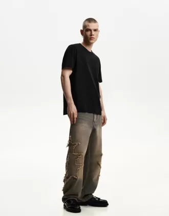 Vaqueros holgados con parches Dark grey