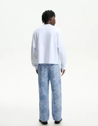 Vaqueros holgados de jacquard Blue