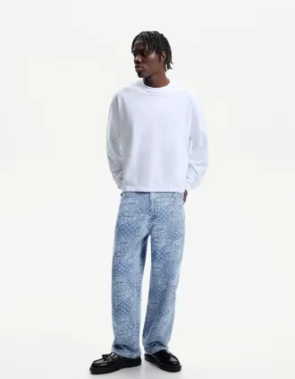 Vaqueros holgados de jacquard Blue
