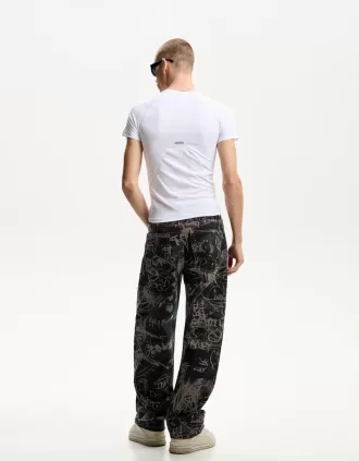 Vaqueros holgados estampados Dark grey