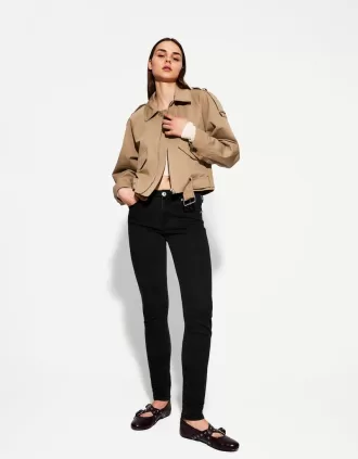 Vaqueros pitillo de talle bajo Black