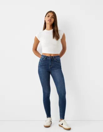 Vaqueros pitillo de talle muy alto Blue