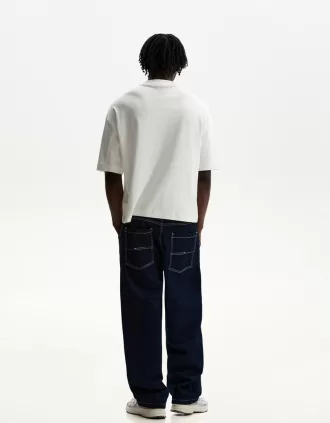 Vaqueros skater fit desteñidos Navy