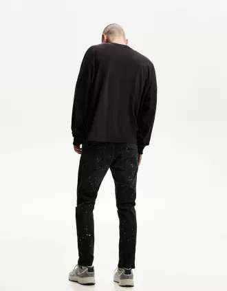 Vaqueros súper ajustados con rotos Black
