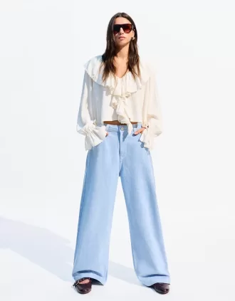 Vaqueros súper holgados de talle alto Light blue