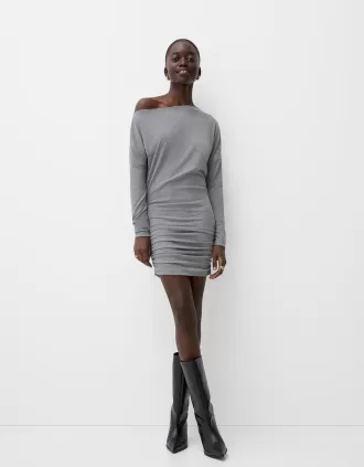 Vestido asimétrico de manga larga Grey