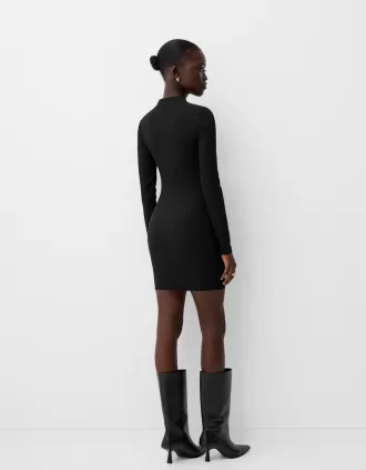 Vestido corto de manga larga Black