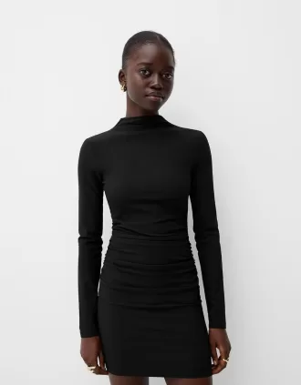 Vestido corto de manga larga Black