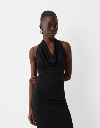 Vestido largo con cuello halter Black