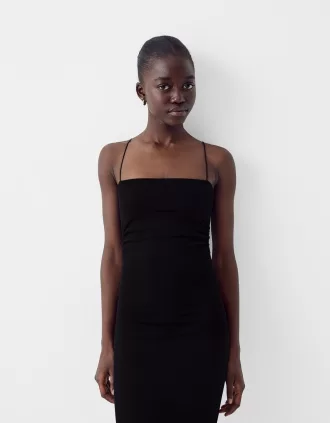 Vestido midi Ponte di Roma con tirantes Black
