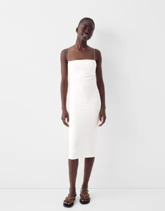 Vestido midi Ponte di Roma con tirantes Cream