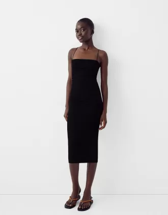 Vestido midi Ponte di Roma con tirantes Black
