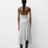 Vestido midi con cuello halter y lentejuelas Silver