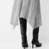 Vestido midi con cuello halter y lentejuelas Silver