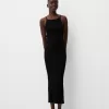 Vestido midi con espalda abierta Black