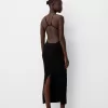 Vestido midi con espalda abierta Black