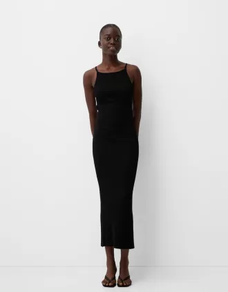 Vestido midi con espalda abierta Black
