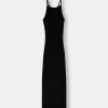 Vestido midi con espalda abierta Black