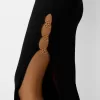 Vestido midi de punto con pedrería Black