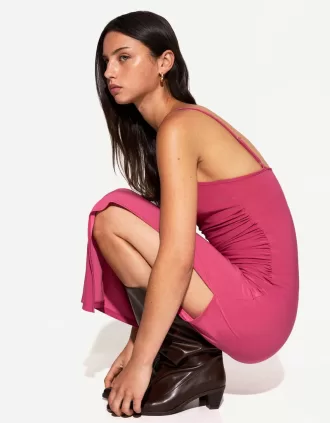 Vestido midi de tirantes Pink