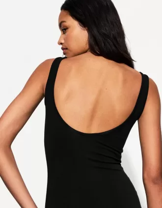 Vestido midi de tirantes Black
