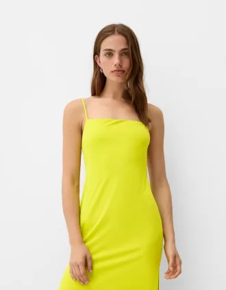 Vestido midi de tirantes Lime