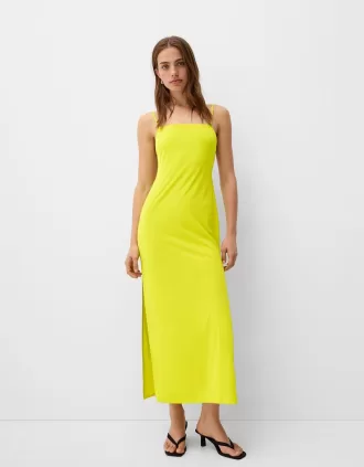 Vestido midi de tirantes Lime