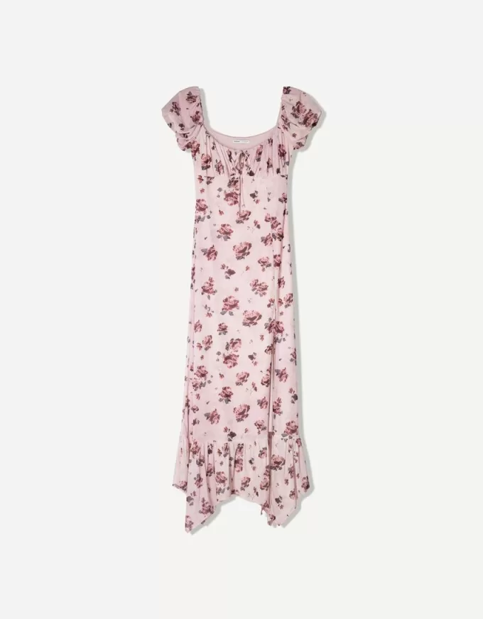 Vestido midi de tul Pink