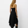 Vestido midi de tul con encaje Black