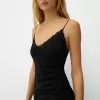 Vestido midi de tul con encaje Black