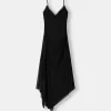 Vestido midi de tul con encaje Black