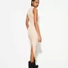 Vestido midi entallado con textura Sand