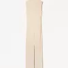 Vestido midi entallado con textura Sand