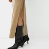 Vestido midi escote bandeau con hilo metalizado Gold