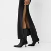Vestido midi escote bandeau con hilo metalizado Black