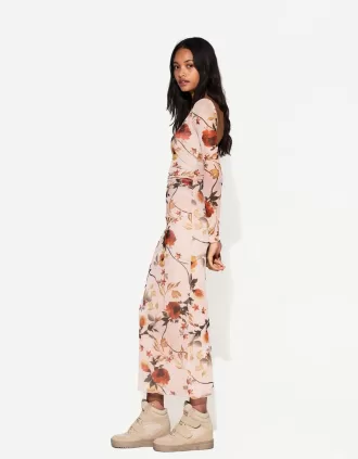 Vestido midi estampado Pink
