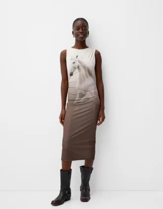 Vestido midi estampado Grey