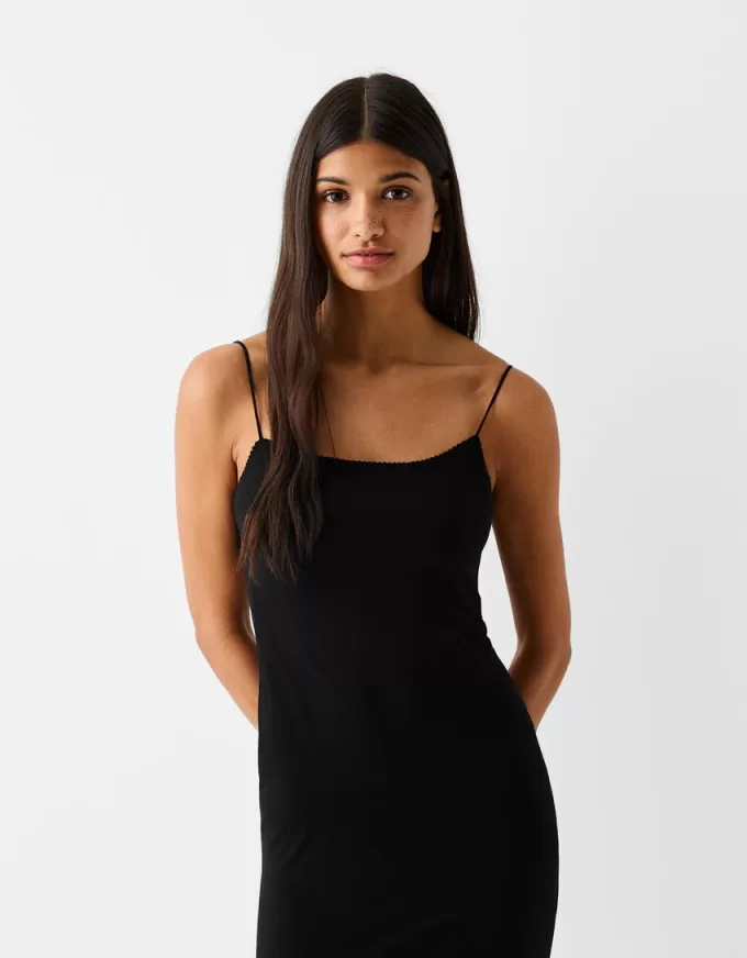 Vestido midi estampado animal Black