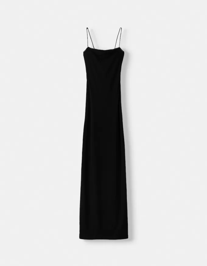 Vestido midi estampado animal Black