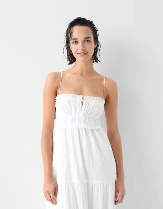 Vestido midi rústico White