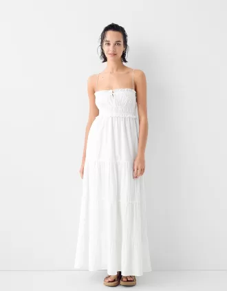 Vestido midi rústico White