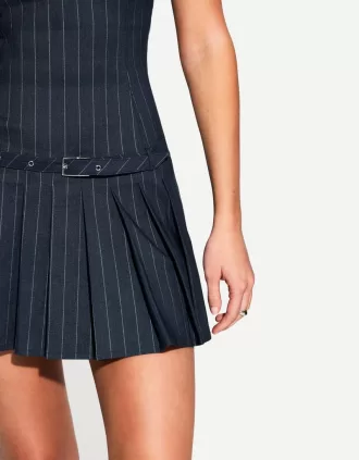 Vestido mini con cinturón Dark blue