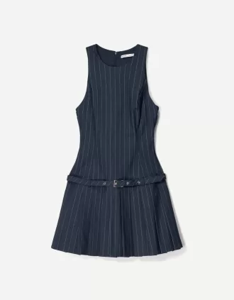 Vestido mini con cinturón Dark blue