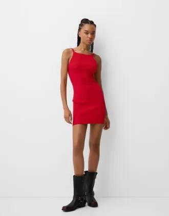 Vestido mini con tirantes en la espalda Red