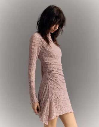 Vestido mini fruncido Pink
